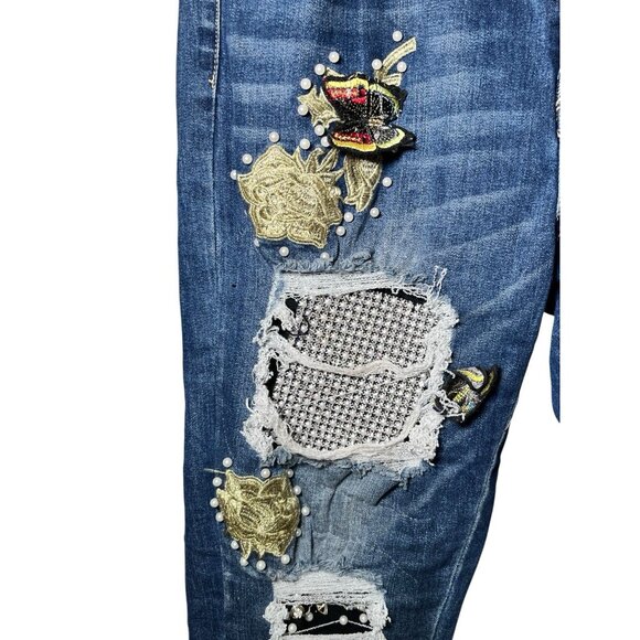 Bella Made In Italy Patchwork Jeans 31 Inch Waist - Picture 6 of 14